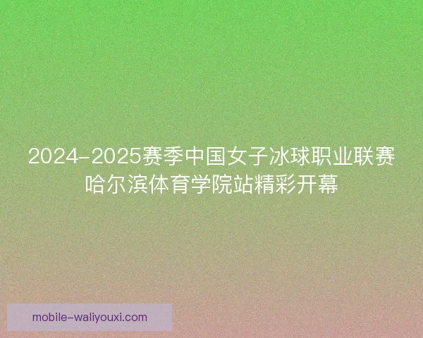 2024-2025赛季中国女子冰球职业联赛哈尔滨体育学院站精彩开幕 2024-2025赛季中国女子冰球职业联赛哈尔滨体育学院站精彩开幕