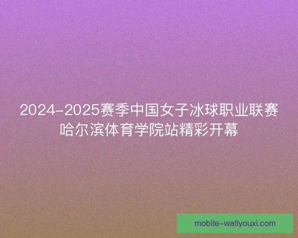2024-2025赛季中国女子冰球职业联赛哈尔滨体育学院站精彩开幕 2024-2025赛季中国女子冰球职业联赛哈尔滨体育学院站精彩开幕